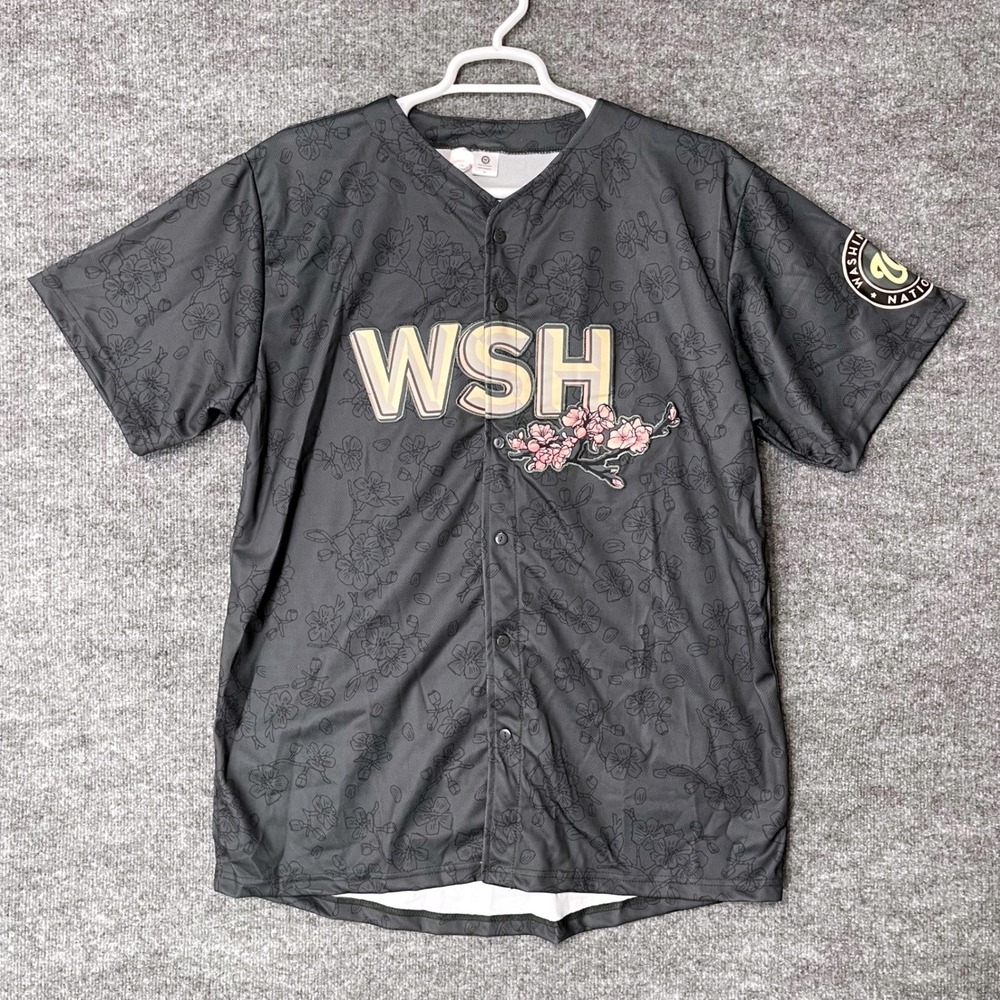 Washington Nationals City Connect Baseball Jersey Gray Cherry Blossom Mens XL
